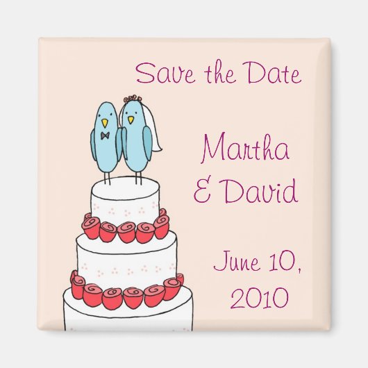 Vogeltaart roze magneet (Voorkant)