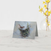 Vogeltje Kaart (Gele Bloem)