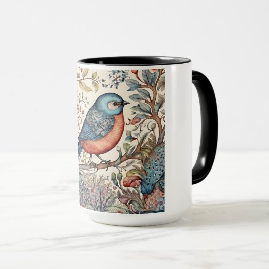  vogeltjes Scandinavisch stoffenontwerp Mok (Voorkant rechts)