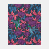 Vogeltuin in het paars en blauw fleece deken (Voorkant)