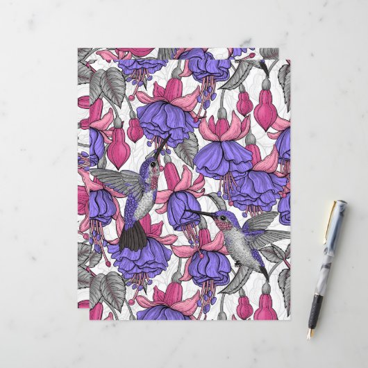 Vogeltuin in melroos en roze (Voorkant / Achterkant in situ)