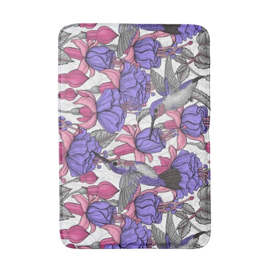 Vogeltuin in melroos en roze badmat (Voorkant Verticaal)