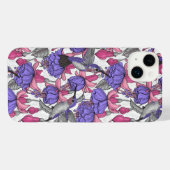 Vogeltuin in melroos en roze iPhone hoesje (Achterkant horizontaal)