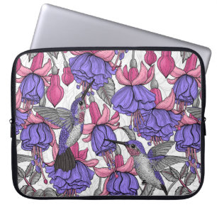 Vogeltuin in melroos en roze laptop sleeve