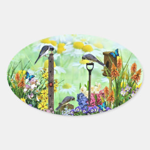 Vogeltuin Ovale Sticker