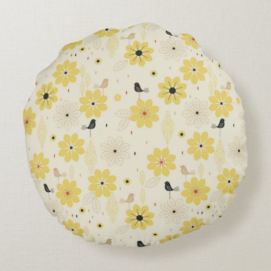 Vogeltuin Rond Kussen (Achterkant)