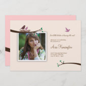 Vogeluitstappen Nest Foto Afstuderen Aankondiging (Voorkant / Achterkant)