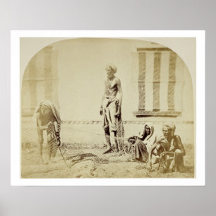 Vogelvangers, hindoe met lage kaste in Delhi, 19e Poster
