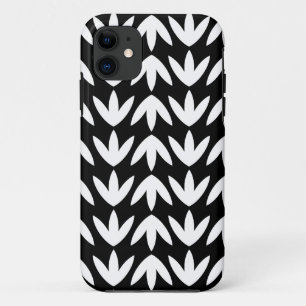 Vogelveet - Wit op zwart iPhone 11 Hoesje