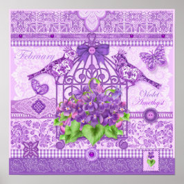 Vogelventilator en gem February Birdcage Poster