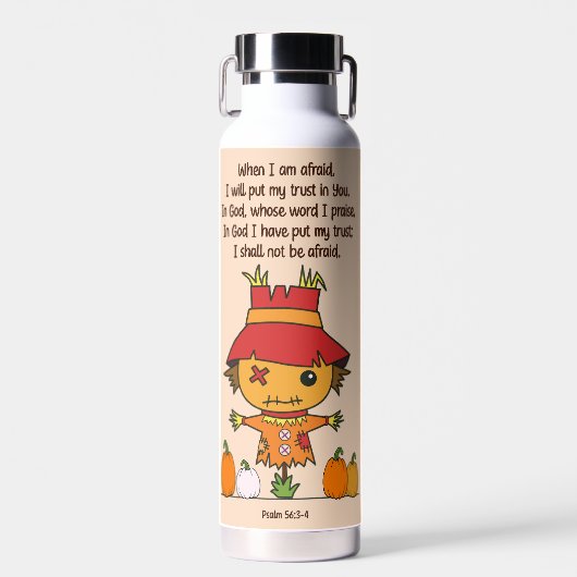 Vogelverschrikker als ik bang ben waterfles (Voorkant)