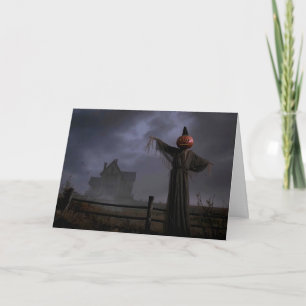 Vogelverschrikker bij het hek kaart