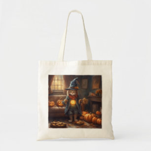 Vogelverschrikker Boerderij Kitten Halloween snoep Tote Bag
