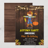 Vogelverschrikker jongs herfst thanksgiving herfst kaart (Voorkant / Achterkant)