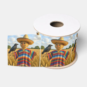 Vogelverschrikker met een sombrero en poncho grosgrain lint