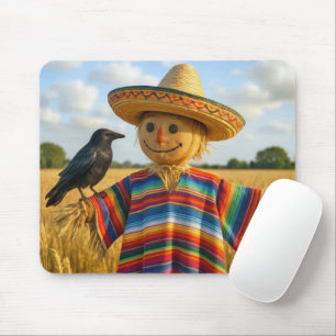 Vogelverschrikker met een sombrero en poncho muismat