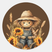 vogelverschrikker met zonnebloem