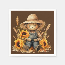 vogelverschrikker met zonnebloem servet