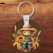 vogelverschrikker met zonnebloem sleutelhanger (Achterkant)