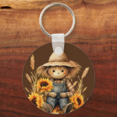 vogelverschrikker met zonnebloem sleutelhanger (Voorkant)