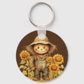 vogelverschrikker met zonnebloem sleutelhanger (Achterkant)