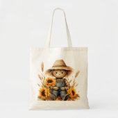 vogelverschrikker met zonnebloem tote bag (Voorkant)