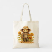 vogelverschrikker met zonnebloem tote bag (Achterkant)
