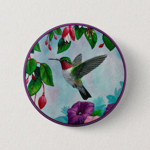 Vogelvlieger in de lagertuin ronde button 5,7 cm