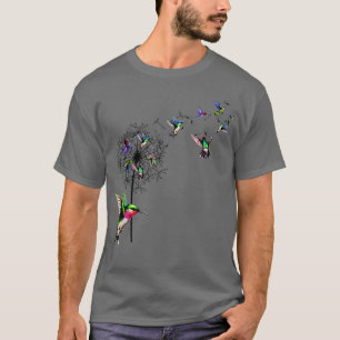 Vogelvogel Dandelion FlowersVoor vrouwelijke Manne T-shirt