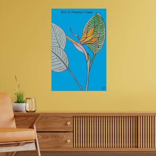 Vogelvogel van de Paradijsbloem Poster (Woonkamer 2)