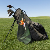 Vogelvogel van het Paradise Oranje Tropische Bloem Golfhanddoek (Groen)