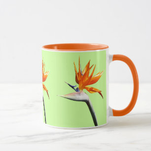 Vogelvogel van het Paradise Oranje Tropische Bloem Mok