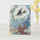 Vogelvogelmand Kaart (Gele Bloem)