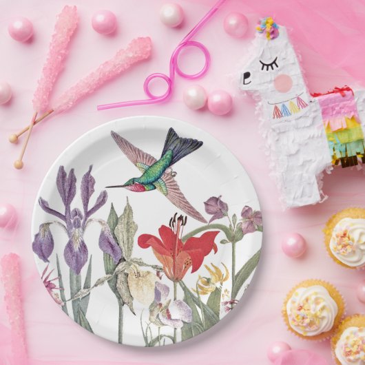 Vogelvogels bloemen Borden papier Papieren Bordje (Feest)