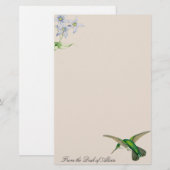 Vogelvogels bloemen in het wild levende dieren briefpapier (Voorkant / Achterkant)