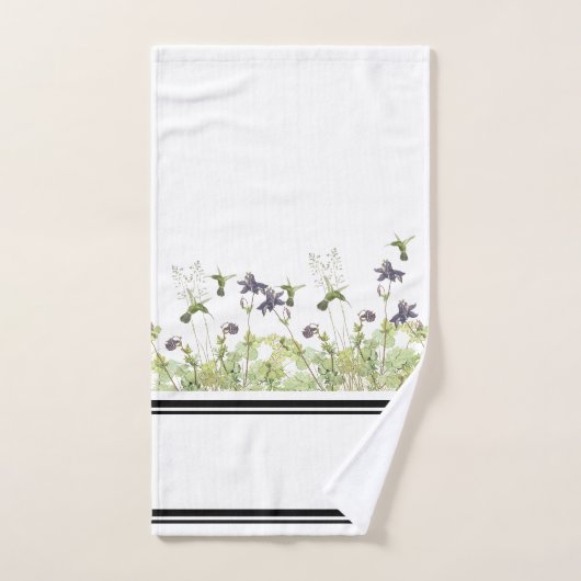 Vogelvogels Columbine Flowers Bath Towel Set Bad Handdoek (Handdoek)