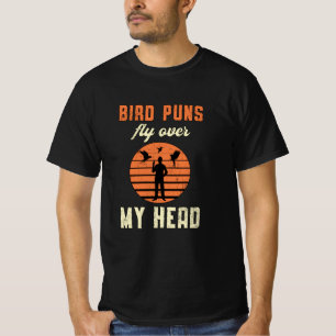 Vogelvogels die vogelpels bekijken vliegen over mi t-shirt