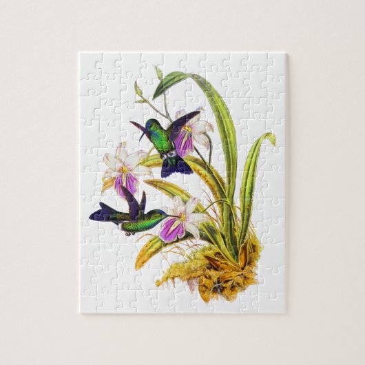 Vogelvogels en Paarse orchideeën Legpuzzel (Verticaal)