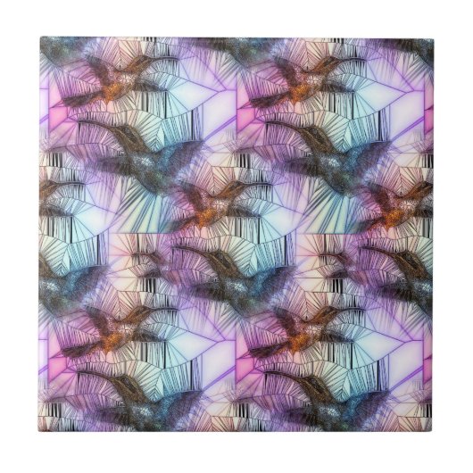 Vogelvogels Glas in lood Tegeltje (Voorkant)