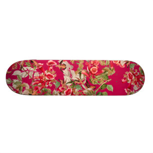 Vogelvogels in het wild levende bloemen skateboard