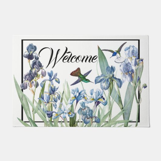 Vogelvogels Iris Flower Welcome Doormat Deurmat (Voorkant)