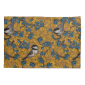 Vogelvogels op blauwbes-takken kussensloop (Achterkant)