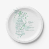 Vogelvogels rond de bruiloft - bord op aangepast p (Voorkant)