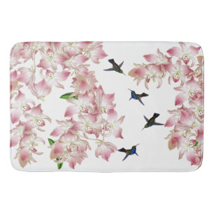 Vogelvogels Roze Orchidee Flowers Bathmat Badmat