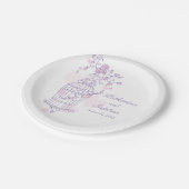 Vogelvogels voor bruiloft roze aangepast bord (Gekanteld)