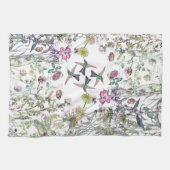 Vogelvogels Wilde bloem Keukenhanddoek (Horizontaal)