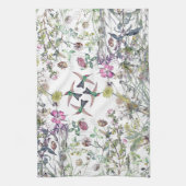 Vogelvogels Wilde bloem Keukenhanddoek (Verticaal)
