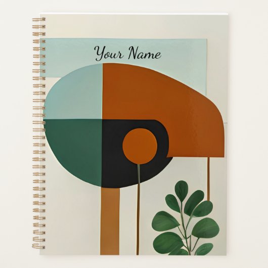 Vogelvorm minimalistisch Abstract Planner (Voorkant)