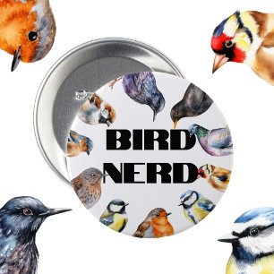 Vogelwaarnemer cadeau, vogels kijken, Britse vogel Ronde Button 7,6 Cm