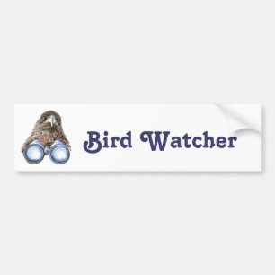 Vogelwachter die je ziet waterverf Humor Bumpersticker
